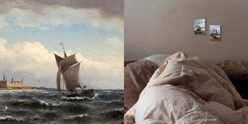 Seestück hinter Glas